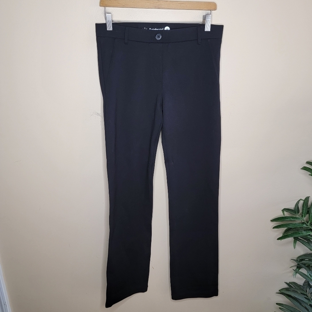 Betabrand | Black Pull-On Waist Straight Leg Pants Size Medium